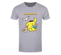 Sanrio Pompompurin Drinks Men's Grey T-Shirt