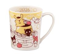 Sanrio SAN2026-11 Years Pom Pom Pudding, Chocolate Cat, 30th Anniversary Mug, Approx. 11.8 fl oz (350 ml), Microwavable, Character Goods, Present, Tableware, Gift, Made in Japan