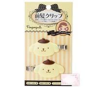 SanrioOriginal Hair Clips (Japan Import) - Includes Cherry Blossom Message Card (Pompompurin (Horizontal))