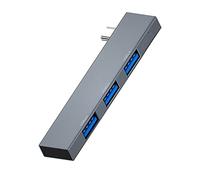 SANRLO Type-C Multiport Adapter 3 In 1 Portable USB 2.0 Ports Card Reader Portable USB Splitter For PC Keyboard