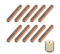 Sanrolax Permanent Wick for Wax Eaters, Pack of 10 Wooden Wicks, 10 x 10 x 90 mm Wood Fibre Wick for Candle Remnants, Melting Fire for Indoor and Outdoor