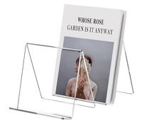 SANRUI 2 Pack 6 Inch Acrylic Book Display Stand, A5 Clear Easel Base Holder, Vinyl Record Display Rack for Home Office Album, CD, Magazine, Postcard, Picture, Plate, LP Cover, Artworks, Phone, Tablet