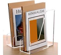 SANRUI 2-Pack Acrylic Magazine File Holder Desk Organizer Magazine Rack, Clear, Vertical File Sorter Holders