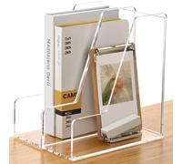 SANRUI 2-Pack Acrylic Magazine File Holder Desk Organizer Magazine Rack, Clear, Vertical File Sorter Holders, 9.45" D x 3.54" W x 10.24" H