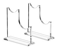 SANRUI 2 Tier Acrylic Weapon Lightsaber Display Holder,Clear Desk Adjustable Wand Stand for Most Samurai Sword Tanto Rapier Light Saber Katana Wakizashi Genji Rack Horizontal Exhibition (2PCS)
