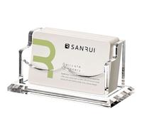 SANRUI Acrylic Business Card Holder for Desk - Single Clear Name Card Display Stand & Organiser - Premium Thick Desktop Rack for Office, Reception & Exhibitions (Holds 60 Cards)