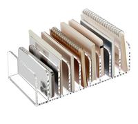 SANRUI Clear Desk Mail Organizer, 9 Compartments Acrylic Office Document Sorter File Storage Holders, Multifunction Letter Folder Racks Holders for Office,Home, School Desktop Organization