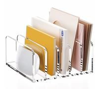 SANRUI Letter Holder, Storage Compartments, Letter Tray, 5 Compartments, Letter Stand, Magazine File for Office Organiser, Post Organiser, Transparent