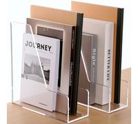 SANRUI Magazine File Holder Rack Organizer Desk Organizer Clear Acrylic Vertical 2-Pack