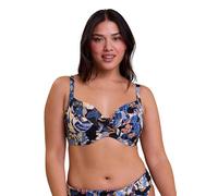 Sans Complexe Fidji Black Underwire Swimsuit Top with Insert, Black Exotic Print, 36F