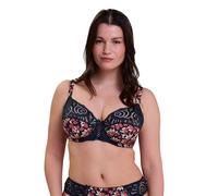 Sans Complexe Women's Amelie Print Full Coverage Bra, Floral Print Marine & Red, 38C