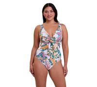 Sans Complexe Women's Fidji One Piece Swimsuit, White Exotic Print, 36/10-38/12