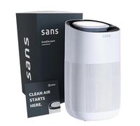 Sans True HEPA Air Purifier for Home Extra Large Rooms (1,854 sq ft) | UV-C Sterilization & Carbon Odor Defense | Quiet 35dB Auto-Mode, Protect from Smoke, Pollutants, Dust & Allergens (White)
