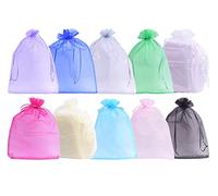 Sansam Large Drawstring Organza Gift Bags,50pcs 8.0''x12.0'' Large Mesh Bags with Drawstring for Fruit Protection,Gift Storage, Party Favors,Sachets