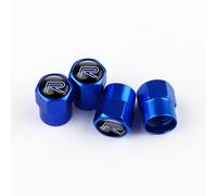 SANSANS 4 Pack Car Tyre Valve Caps for Volvo R Design XC60 V60 S60 V40 V50 S40 S80 C30 XC40 XC70, Aluminium, Blue, Waterproof, Corrosion Resistant, Leak Proof, Dust Caps, Car Accessories