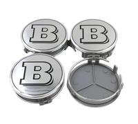 SANSANS 4PCS Car Hub Centre Caps for Brabus 75mm, Waterproof DustProof Wear Resistant Styling Decorate Anti Rust Wheel Trim Cover Accessories,A