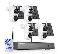 SANSCCO 4MP Dual Lens Solar Camera Wireless, CCTV Security Camera System