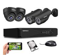 SANSCO 1080p HD CCTV Camera System with 1TB Hard Drive, 8 Channel 5MP DVR, 4x 2MP Weatherproof Outdoor Camera (Dome and Bullet, Night Vision, Vandal Proof Casing, Motion Detection, Email &APP Alert)
