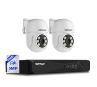 SANSCO 2-Way Audio, 3K Color Night Vision Wired 4CH Home CCTV Camera System