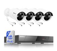 SANSCO 3K PoE 8CH Wired Home CCTV Camera System Outdoor with 1TB Hard Drive