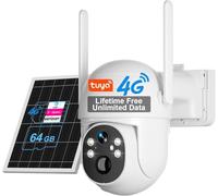 SANSCO 4G LTE Cellular Solar Security Camera Wireless Outdoor, Lifetime FREE Unlimited Data, No WiFi, No Monthly fee, 2K Color Night Vision, 2-Way Talk, Motion Detection, PTZ, Built-in SIM Card, 64GB