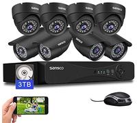 SANSCO 5MP 8CH CCTV Security System, Dual-Camera Bundle with 4 Dome & 4 Bullet Cameras with 3TB HDD DVR, UK Plug, Human/Vehicle/Face Detection, Full Color Night Vision, IP66 Weatherproof