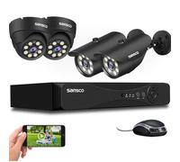 SANSCO 5MP HD CCTV Camera System, 8 Channel 5MP DVR, 4pcs Weatherproof Outdoor Camera (Dome and Bullet, Night Vision, Vandal Proof Casing, Motion Detection, Email &APP Alert, No Hard Drive)