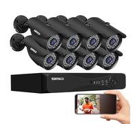 SANSCO 8CH 5MP DVR HD CCTV Camera System for 24/7 Recording, 8pcs 5MP Outdoor Bullet Security Cameras, No Hard Drive Disk (Night Vision, Face/Human Detection, Waterproof, H.265, Email/APP Alert)