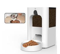 SANSCO Automatic Cat Feeder with Camera: Automatic Dog Feeder, 2K Video Recording Timed 2.4 & 5GHz WiFi App Control Pet Feeder Dispenser for Cat Dog, Rotates Up and Down, 4L