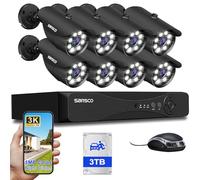 SANSCO Full Metal Housing 3K CCTV Camera System Outdoor with 3TB Hard Drive