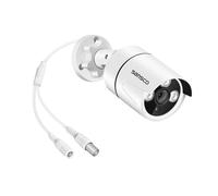 SANSCO HD 1080p Outdoor Security CCTV Bullet Camera for Surveillance System, 1920x 1080 Pixels, Night Vision, 3.6mm Lens, Weather and Vandal Proof Casing, White