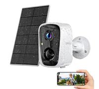 SANSCO Solar Security Camera, 2K 4MP, Wireless, Battery Operated, WiFi, PIR/AI Motion Detection, Waterproof, Color Night Vision, 2-Way Audio