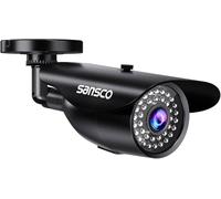 SANSCO Super FHD 1080p Security CCTV Bullet Camera for Surveillance System, 1920x 1080 Pixels, Night Vision, 3.6mm Lens Weather and Vandal Proof Casing, Black (Non-WiFi)