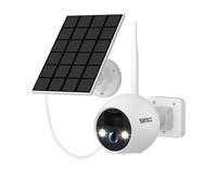 SANSCO Wire-Free Solar Battery Powered Security Camera, 4MP Outdoor WiFi IP Add-on Camera with Solar Panel, Night Vision, 2 Way Audio