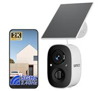 SANSCO Wireless Solar Security Camera, 4MP Outdoor WiFi Camera with Colour Night Vision, PIR Human Detection, 2-Way Audio, Dual-Band (2.4GHz & 5GHz), Single Camera