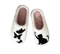 Sansee Men Women Halloween Cat antern Slippers pooky rty Accessories Lightweight Cozy Memory House Soft Plush Warm Slipper hock-Absorbing Plantar Support ushroom Slippers (A, 6)
