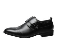 Sansee Mens Shoes Classic Business Leather Shoes Fashion Retro Casual Solid Color Set Square Head Leather Shoes Approach Shoes Men Mens Leather Work Shoes (Black, 6.5)