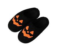 Sansee Mens Women Halloween Skellington ushroom Slippers Casual Plush Flat Bottom Warm Slipper Plush Fashion Shoes Non- lip Thick Sole Lightweight Goth Slippers Indoor Comfort Wear (Black, 4)