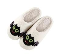 Sansee Women Men Halloween Bat Witch Slippers Warm Faux F r Cozy Breathable House Wear Women Men Fall Winter Halloween Indoor Home Plush Padded Slipper Cushioned Fall Cotton Slippers
