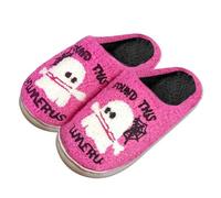 Sansee Women Men Halloween st Cat Slippers error Theme Winter Halloween Indoor Warm Cotton Slipper Breathable Plush Slipper rch Support hock-Absorbing pider Slippers (Hot Pink, 38)
