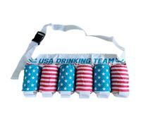 Sanseenia Beer Belt,Fourth of July American Patriotic Beer Gift for Men,6 Pack Unisex Beer Holster,Beverage Beer Soda Bottle Belt Holder,Beer Accessories for White Elephant Party Festival (Style 8)