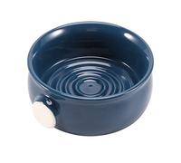 SANSHAN Ceramic Men's Shaving Mug Bowl Cup Thread Bottom Wide Mouth for Shave Brush and Shaving Soap Dark Blue