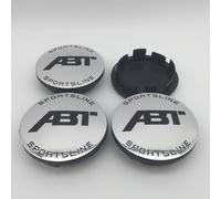 SANSHAOS 4Pcs Hub Centre Caps for Audi Volkswagen Mercedes-Benz ABT,Car Hub Caps with Car Logo Center Cap Replacement Sunscreen Waterproof Hub Cap Covers Protectors,69MM-Silver