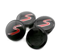 SANSHAOS 4Pcs Hub Centre Caps for Mini Cooper S Emblem R53 R56 Center Wheel Caps Hub Badge Red S 54MM, Car Hub Caps with Car Logo Center Cap Replacement Sunscreen Waterproof Hub Cap Covers Protectors