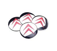 SANSHAOS Car Center Hub Caps Sticker Wheel Centre Sticker Badge Logo Wheel Cap Sticker Wheel Trims for Citroen C1 C2 C3 C4 C6 C8 56mm, Set Of 4,Silver Red