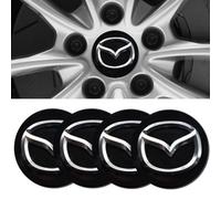 SANSHAOS Car Center Hub Caps Sticker Wheel Centre Sticker Badge Logo Wheel Cap Sticker Wheel Trims for Mazda CX-5 CX-7 CX-8 M6 MX5 RX7 RX8 A8 CX9 X MX 56MM, Set Of 4,Black