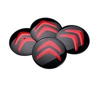SANSHAOS Car Center Hub Caps Sticker Wheel Centre Sticker Badge Logo Wheel Cap Sticker Wheel Trims for Citroen C5 X C4 C3 C2 C1 DS3 DS4 DS5 C6 56mm, Set Of 4,Black Red