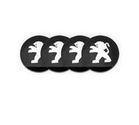 SANSHAOS Car Center Hub Caps Sticker Wheel Centre Sticker Badge Logo Wheel Cap Sticker Wheel Trims for Peugeot 107 108 206 207 308 307 408 508 56mm, Set Of 4,Black