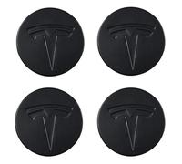 SANSHAOS Car Center Hub Caps Wheel Centre Sticker Badge Logo Wheel Trims for Tesla Model 3 Model Y 56mm, Set Of 4, Black
