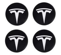 SANSHAOS Car Center Hub Caps Wheel Centre Sticker Badge Logo Wheel Trims for Tesla Model 3 Model Y 56mm, Set Of 4, White